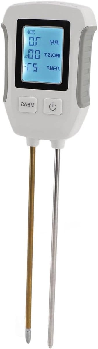Bodem PH-meter - Bodemvochtmeter Tester - Planten Groei Monitoren - Dubbele Sonde Ontwerp - 24 cm - Zwart