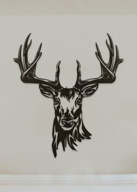 Wanddecoratie dieren | Hertenkop - L (56x60cm)
