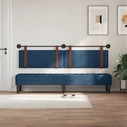 vidaXL - Hangend - hoofdbord - Blauw - Antiek - PU