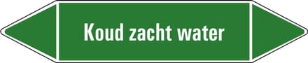 Koud zacht water leidingmarkering op vel 75 x 17 mm - 8 per vel