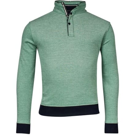 Baileys Trui Half Zip Two-Tone Oxford Doubleface Jacquard Interlock Donker Groen / male
