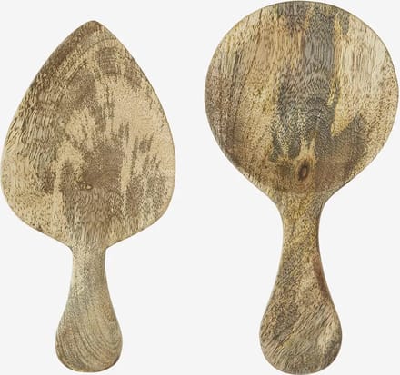 Madam Stoltz - Set Houten Opscheplepels - Klein - Mangohout - Handgemaakt