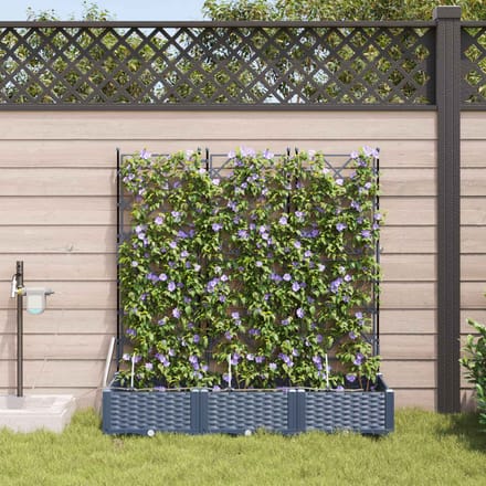 vidaXL - Plantenbak - 3 - st - Grijs - 120 - x - 40 - x - 126 - cm - PP