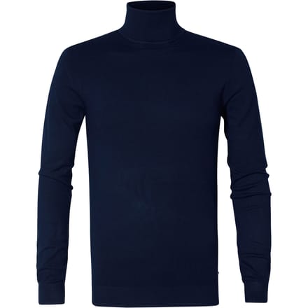 Petrol Industries Heren Coltrui - Ribgebreide Trui - Essentials Collection - Pullover - Truien - Blauw - Maat S
