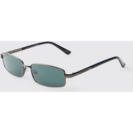 Metalen Rechthoekige Zonnebril | Black