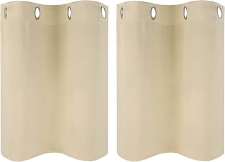 Gordijn set - Raambekleding - Privacy creëren - Warmte isolerend - 66 x 61 cm - Beige
