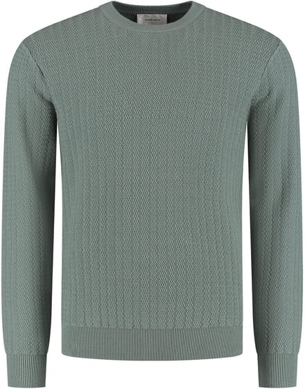Pure Path Regular fit Zig Zag Crewneck Knitwear Army Green (25030801 - 10)