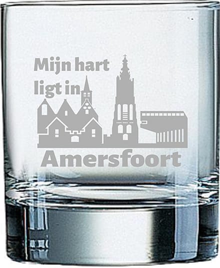 Gegraveerde Whiskeyglas 20cl Amersfoort