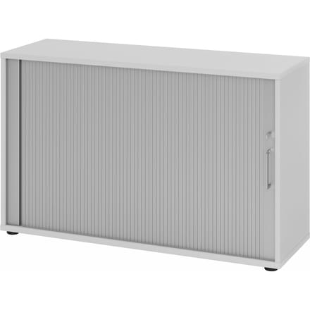 Breno rolluikkast, 2 OH, afsluitbaar, stapelbaar, B 1200 x D 400 x H 748 mm, spaanplaat, lichtgrijs