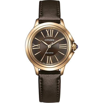 Citizen EM1163-09X Horloge - Leer - Bruin - Ø 30 mm