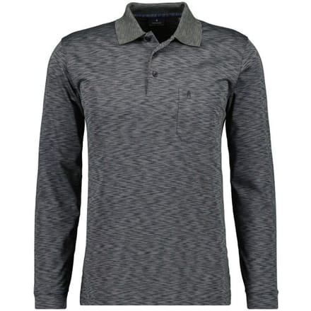Ragman Polo Softknit Easy Care Space Dyed Slate Melange / male