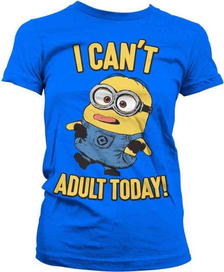 Minions Dames Tshirt -S- I Can't Adult Today Blauw