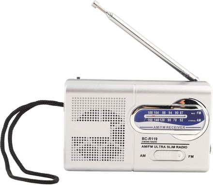 Draagbare Noodradio - AM FM - Buitenactiviteiten - Ingebouwde Luidspreker - Compact Formaat - Zilvergrijs