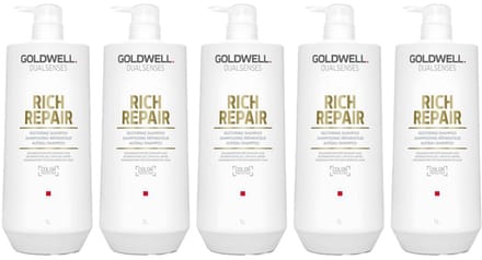 5x Goldwell Dualsenses Rich Repair Restoring Shampoo 1000ml