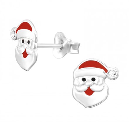 Welovesilver oorbellen kind - kerstman - zilver - kristal