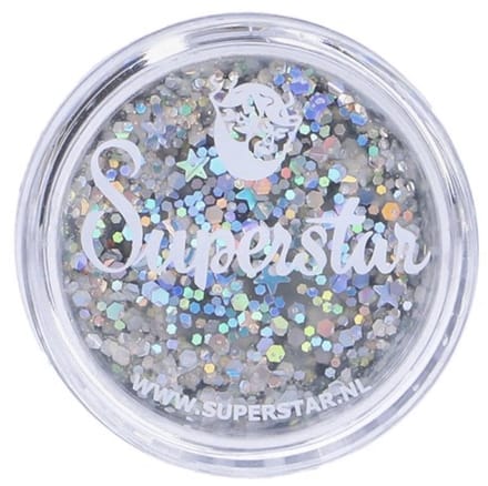 Superstar Chunky glitter Cream Silver starlight - glitters carnaval festival