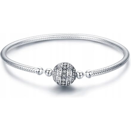 Modulaire Pandora-stijl Armband Glanzend Pave 23 Cm white