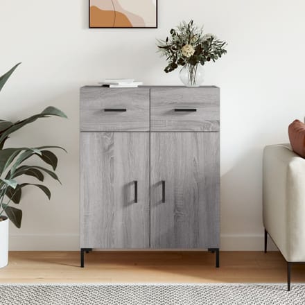 vidaXL - Dressoir - 69,5x34x90 - cm - bewerkt - hout - grijs - sonoma - eikenkleurig