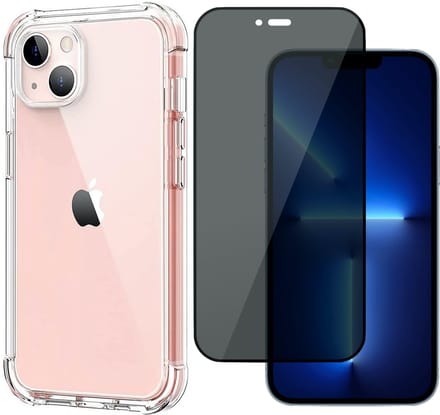 Hoesje geschikt voor Apple iPhone 13 Mini + Screenprotector - Shock Proof Hoesje Case met Versterkte rand