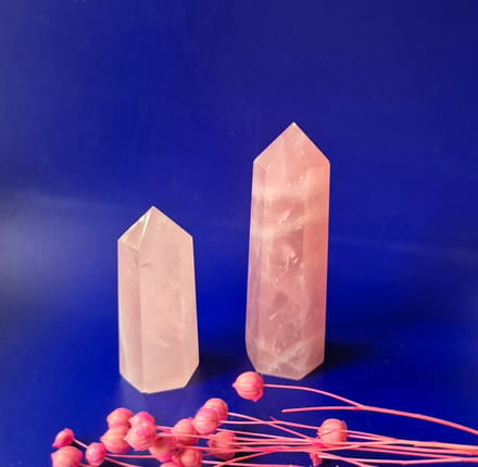 Edelsteen Rozenkwarts Toren – 7 tot 9 cm