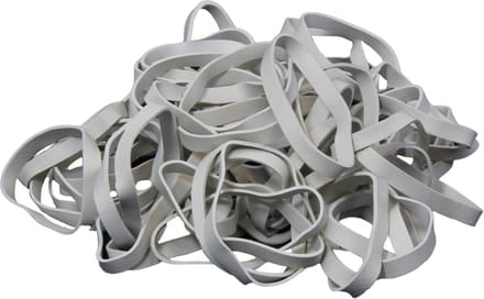 1 kg - Elastiek - wit - diameter 60mm - breedte 5mm - in zak - ca 630 stuks