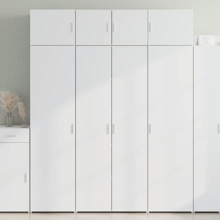 vidaXL - Opbergkast - 80x42,5x225 - cm - bewerkt - hout - wit