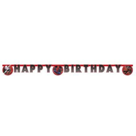 Globos Spiderman verjaardagslinger Happy Birthday FSC papier decoratie.