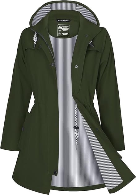 Daity Regenjas dames lang | waterdicht en ademend met capuchon voor buiten - Maat XL