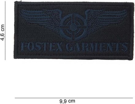 Embleem stof Fostex garments blauw