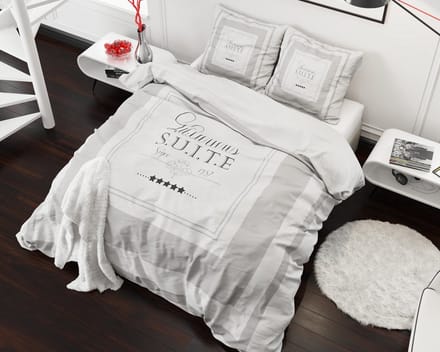 Sleeptime Elegant Suite - Dekbedovertrek - Eenpersoons - 140x200/220 + 1 kussensloop 60x70 - Wit