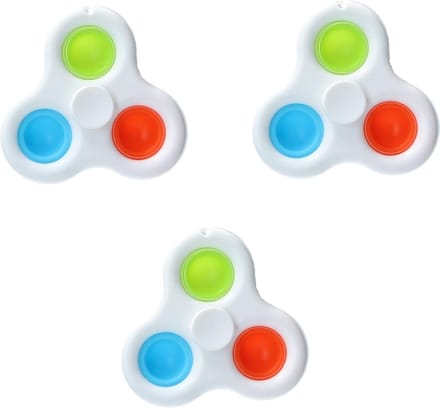 Banzaa Pop it Simple dimple Fidget Spinner ‒ 2 in 1 set 3 stuks ‒ Rage 2021 Wit