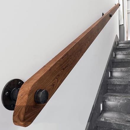 Houten Trapleuning - Veiligheidsgreep Kit - Ouderen Kinderen - Antislip Ontwerp - 300cm Lengte - Bruin