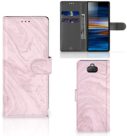 Sony Xperia 10 Bookcase Marble Pink - Origineel Cadeau Vriendin