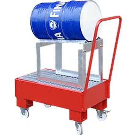 Lekbak, Type AW60-1 SRF, verrijdbaar, rood RAL3000