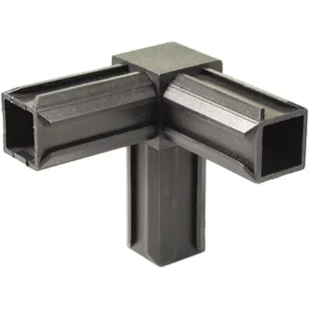Alberts Buisverbinder - Xd - 90 Graden - Polyamide - Zwart - 20x20x1,5mm