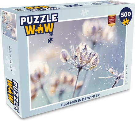 Puzzel Bloemen - Sneeuw - IJs - Winter - Botanisch - Legpuzzel - Puzzel 500 stukjes