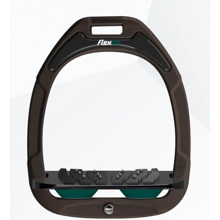 Veilige ruiterstijgbeugels Schuin Ultra Grip Bruin/Zwart/Groen Flex-On Safe-On