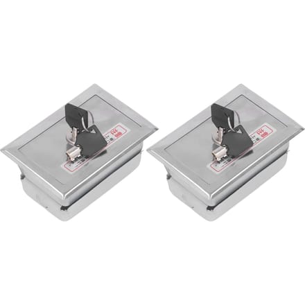 2 Pièces Boîtier Interrupteur à Clé Acier Inoxydable Universel avec Clés Kit d'Accessoires pour Porte gray