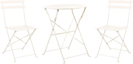 FIORI - Bistroset voor 2 - Gebroken wit - Staal