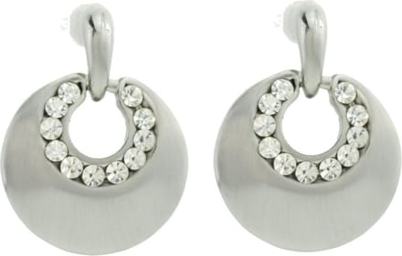 Behave - Oorhangers dames - zilverkleur - kristal - modern chic - 3 cm