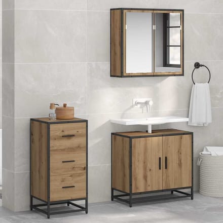 vidaXL - Dressoir - Artisan - Eiken - 35.5 - x - 35 - x - 76 - cm