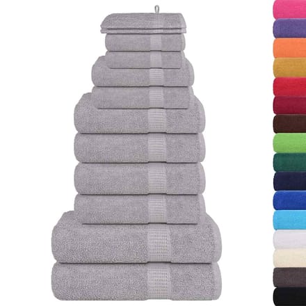 vidaXL - 12-delige - Handdoekenset - FROGN - 360 - g/m² - grijs