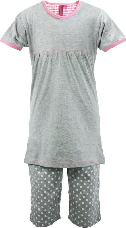 AnnaRebella Meisjes Pyjama - 100% Katoen - Grijs - Maat 128