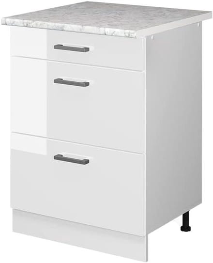 Universele Kast - Opbergkast Lade - Hobby Ruimte - Verstelbare Poten - 60 cm Breed - Wit Hoogglans