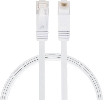 By Qubix internetkabel - 0.5 meter - cat 6 - Ultra dunne Flat Ethernet kabel - Netwerkkabel (1000Mbps) - Wit - UTP kabel - RJ45 - UTP kabel