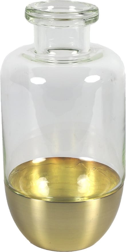 Countryfield Bloemenvaas Mystik - Glas - transparant/goud - 13 x 25 cm