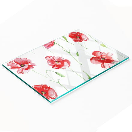 Keuken serveerplank van gehard glas met Maki Graphics, 80x52 cm