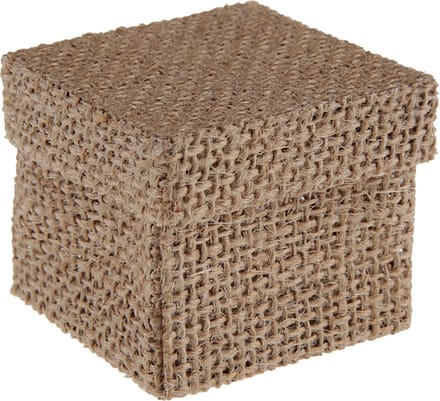 Santex cadeaudoosje Natural - Bruiloft bedankje - 4x stuks - jute - 5 x 5 cm