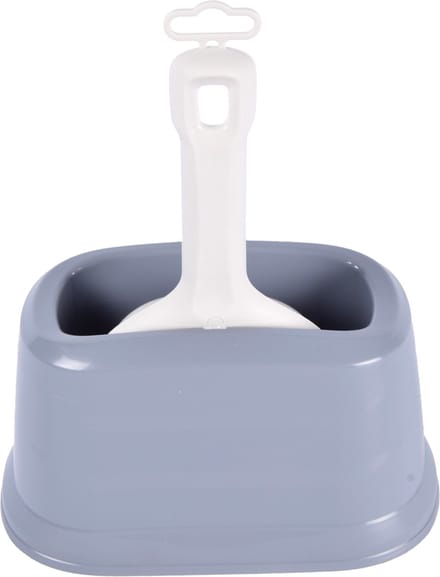Kattenbak Schep met Houder - Handige Poepschep voor Kattengrit - Licht Grijs & Beige - Recycled Plastic - 27 cm Lang