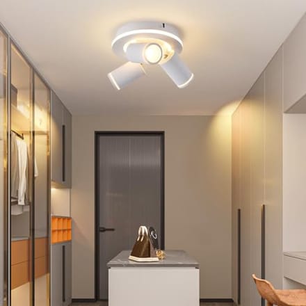 Draaibare LED Plafondlamp met 3 Vlammen - 15W+3x5W GU10 - 3000K Warm Wit